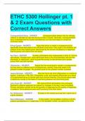 ETHC 5300 Hollinger pt. 1 & 2 Exam Questions with Correct Answers