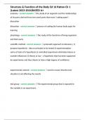 Structure & Function of the Body Ed 16 Patton Ch 1 &lpar;Latest 2023-2024&rpar;RATED A&plus;