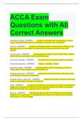 ACCA Exam Questions with All Correct Answers