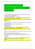 Bundle For ACCA Exam Questions with All Correct Answers
