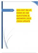 HESI EXIT RN V5 EXAM All 160 QUESTIONS & ANSWERS 2023/2024 UPDATE