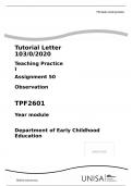 Tutorial Letter 103/0/2020 Teaching Practice I Assignment 50 Observation TPF2601