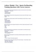 Arthrex Module 1 Test - Sports On-Boarding Training Questions with Correct Answers 