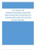 Test Bank for Cardiopulmonary Anatomy and Physiology Essentials of Respiratory Care 7th Edition by Des Jardins