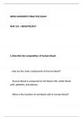 Haematology practice exams and answers for nursing students