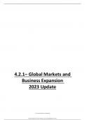 4.2.1– Global Markets and Business Expansion 2023 Update