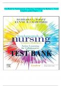 Test Bank Fundamentals of Nursing, 3rd Edition by Barbara L Yoost Complete guide Chapter 1- 42| Test Bank 100% Veriﬁed Answers
