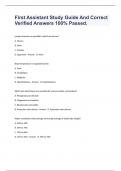 First Assistant Study Guide And Correct Verified Answers 100&percnt; Passed&period;