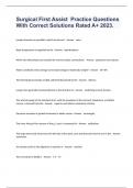Surgical First Assist  Practice Questions  With Correct Solutions Rated A&plus; 2023&period;