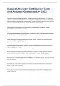 Surgical Assistant Certification Exam  And Answers Guaranteed A&plus; 2023&period;