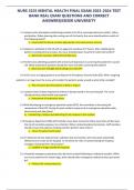 NURS 3525 MENTAL HEALTH FINAL EXAM 2023-2024 TEST  BANK REAL EXAM QUESTIONS AND CORRECT  ANSWERS&vert;KEISER UNIVERSITY