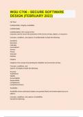 WGU C706 - SECURE SOFTWARE DESIGN &lpar;FEBRUARY 2023&rpar; 2023&sol;24 UPDATED & GRADED A