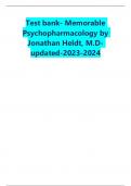 Test bank- Memorable  Psychopharmacology by  Jonathan Heldt&comma; M&period;Dupdated-2023-202