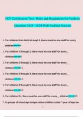 DCF Certification Test - Rules and Regulations for Facilities questions and answers&rcub; latest 2023 - 2024 100&percnt; correct answers
