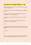 SECURE SOFTWARE DESIGN - C706 WITH COMPLETE SOLUTIONS GRADED A&plus;