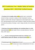 DCF Certification Test - Health&comma; Safety & Nutrition questions and answers&rcub; latest 2023 - 2024 100&percnt; correct answers