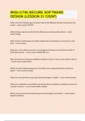 WGU-C706 SECURE SOFTWARE DESIGN &lpar;LESSON 21 CISSP&rpar; 100&percnt; SOLVED UPDATED&VERIFIED EXAM