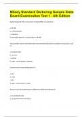 Milady Standard Barbering Sample State Board Examination Test 1 - 6th Edition
