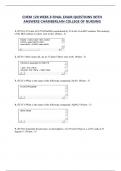 CHEM 120 WEEK 8 FINAL EXAM QUESTIONS WITH ANSWERS CHAMBERLAIN COLLEGE OF NURSING