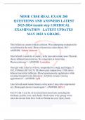 NBME CBSE REAL EXAM 200  QUESTIONS AND ANSWERS LATEST  2023-2024 &lpar;usmle step 1&rpar;MEDICAL  EXAMINATION LATEST UPDATES  MAY 2023 A GRADE&period;