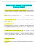 ESE K-12 FTCE Exam Questions and Answers Rated A