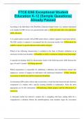 FTCE ESE Exceptional Student Education K-12 &lpar;Sample Questions&rpar; Already Passed