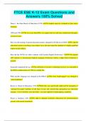 FTCE ESE K-12 Exam Questions and Answers 100&percnt; Solved
