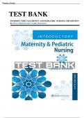 Course Introductory Maternity and Pediatric Nursing