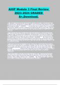 AHIP Module 3 Final Review 2023- 2024 GRADED A&plus;&comma;Download&period; 