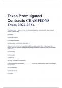 Texas Promulgated  Contracts CHAMPIONS  Exam 2022-2023.