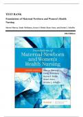 Test Bank - Foundations of Maternal-Newborn and Women’s Health Nursing, 8th Edition (Murray, 2024), Chapter 1-28 | All Chapters