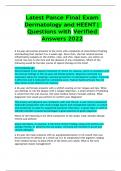 Latest Pance Final Exam Dermatology and HEENT&vert; Questions with Verified Answers 2022