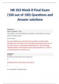 NR 503 Week 8 Final Exam (100 out of 100) Questions and Answer solutions Latest 2023