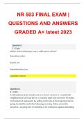 NR 503 FINAL EXAM | QUESTIONS AND ANSWERS GRADED A+ latest 2023