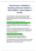 NUR 256 Exam 1 (GRADED A) Questions and Answer Solutions | 100% CORRECT | Galen College of Nursing