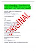 Barbers State Board Exam Questions and Answers 2023 latest updated high score exam 100&percnt; rated pass&excl;&excl;&excl; New&excl;&excl;&excl;&excl;
