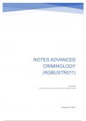 Advanced Criminology lecture notes (RGBUSTR011) 