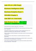 isds 415 ch 3, BD Chap2,  Business Intelligence (CH3),  Business Analytics Exam 1,  CIS 4093 Chapter 3,  isds 2001 ch. 2 test bank,  Data Science Exam 1 (ALL WITH CORRECT ANSWERS- A+ Rated