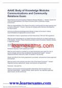 AAAE Body of Knowledge Modules Communications and Community Relations Exam