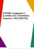 SEP2603 Assignment 2 (COMPLETE ANSWERS) Semester 2 2023 (895739).