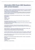 Informatics WGU Exam 2023 Questions with correct Answers 