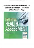 Essential Health Assessment 1st Edition Thompson Test Bank (With Answer Key)