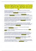 Arkansas State Board of Embalmers and Funeral Directors LRR Exam 200&plus; Questions and Correct Answers Updatd Version 2023 2024 Guaranteed A&plus;