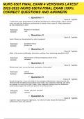 NURS 6501 Final Exam BUNDLE   &vert; 100&percnt; Verified and Correct Q & A &vert; 
