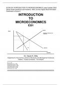 ECON 201 INTRODUCTION TO MICROECONOMICS Latest Update 2023  Study Guide Questions and Answers 100% Correct Highly Recommended  Download to Score A
