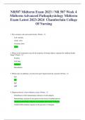NR507 Midterm Exam 2023 / NR 507 Week 4  Midterm Advanced Pathophysiology Midterm  Exam Latest 2023-2024 Chamberlain College  Of Nursing