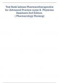 Test Bank Lehnes Pharmacotherapeutics for Advanced Practice nurse &  Physician Assistants 2nd Edition&period; &lpar; Pharmacology Nursing&rpar;