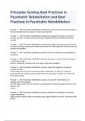 Principles Guiding Best Practices in Psychiatric Rehabilitation