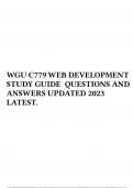WGU C779 WEB DEVELOPMENT STUDY GUIDE QUESTIONS AND ANSWERS UPDATED 2023 LATEST
