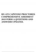 RN ATI CAPSTONE PROCTORED COMPREHENSIVE ASSESMENT 2019 FORM A QUESTIONS AND ANSWERS UPDATED.